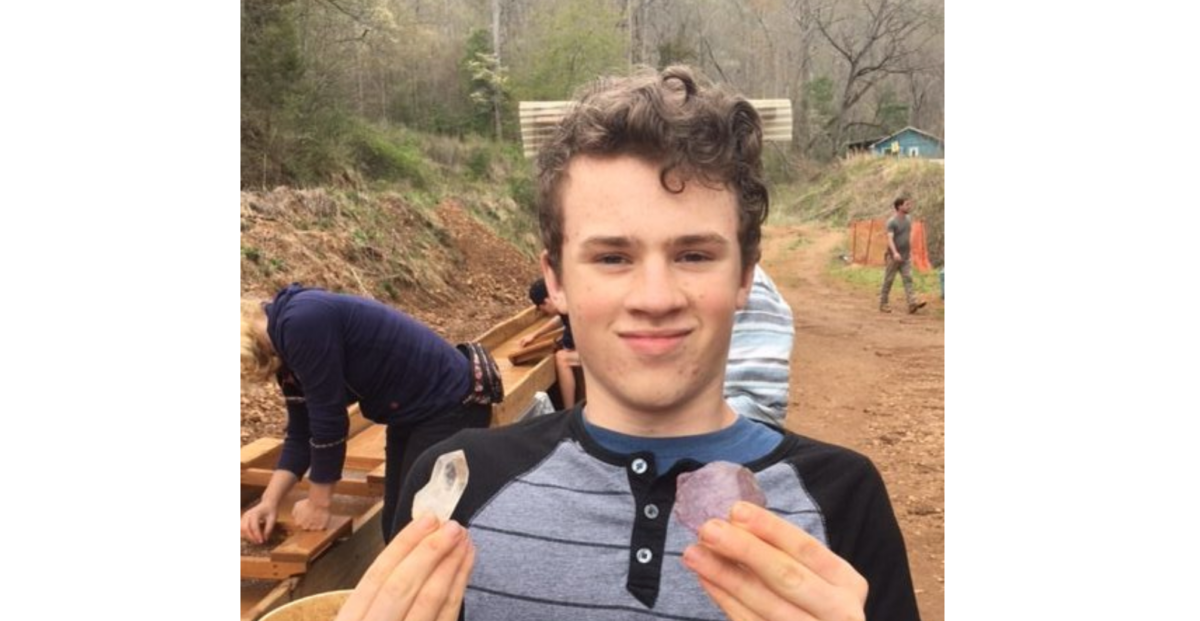 Beth Giuffre's son Luke, 14 years old at a gem mine. (Courtesy of Beth Giuffre)