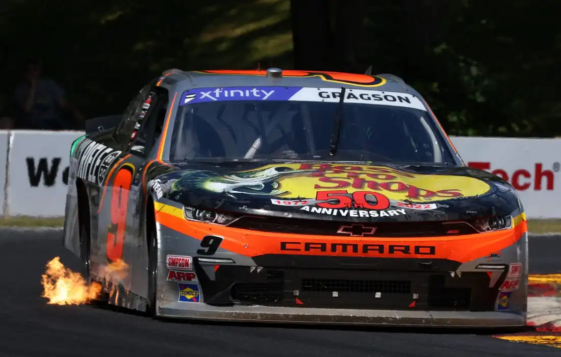 Xfinity Series driver Noah Gragson (9) during the Henry 180 at Road America, Elkhart Lake, Wis., on July 2, 2022. (Mike Dinovo/USA TODAY Sports via Field Level Media)