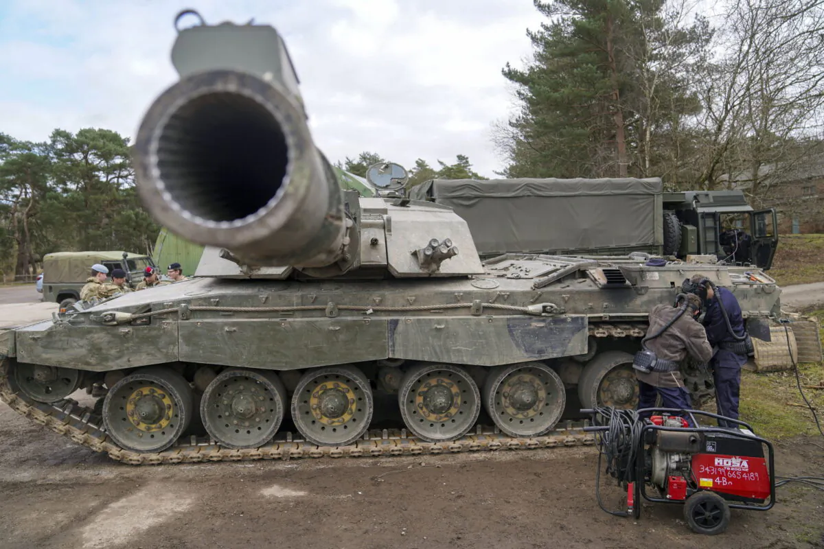 Army engineers taking part in Exercise IRON CHALLENGE at Longmoor Training Camp in Liss, Hampshire, England, on March 14, 2022. (Steve Parsons/PA Media)