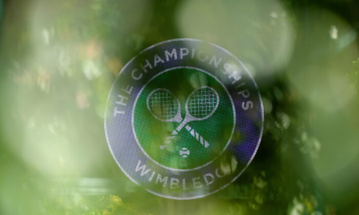 Undated photo of a Wimbledon championships logo. (Zac Goodwin/PA Media)