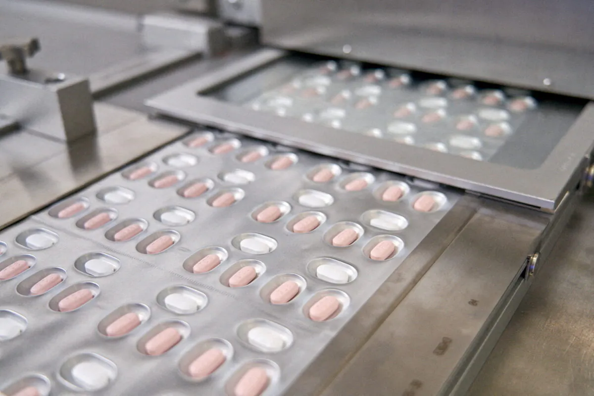 Pfizer's COVID-19 pill Paxlovid is packaged in Ascoli, Italy, in this undated image. (Pfizer/Handout via Reuters)