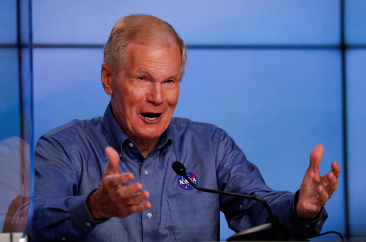 NASA Administrator Bill Nelson speaks prior to the launch of an Atlas V rocket carrying Boeing's CST-100 Starliner capsule to the International Space Station in a do-over test flight at Kennedy Space Center in Cape Canaveral, Fla., on July 29, 2021. (Joe Skipper/Reuters)