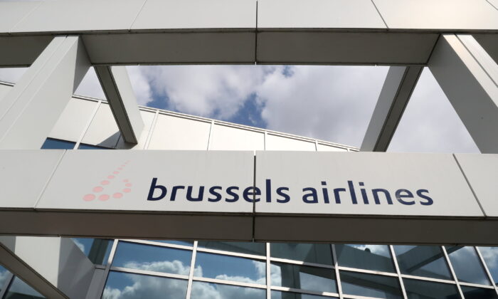 The logo of Brussels Airlines at the entrance of the company headquarters, near the International airport of Zaventem, during the coronavirus disease (COVID-19) outbreak in Diegem, Belgium on May 12, 2020. (Yves Herman/Reuters)