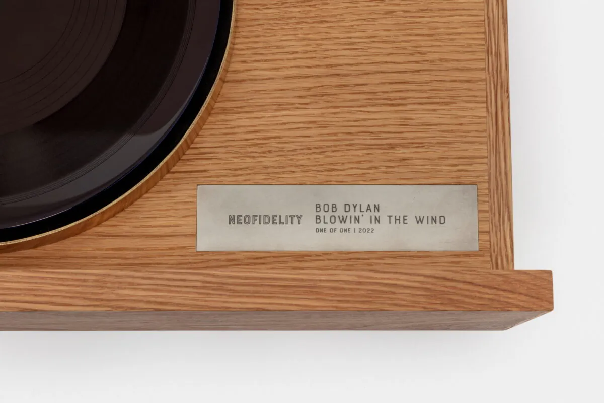 One-of-one ionic original disc recording of Bob Dylan's "Blowin' in the wind". (Christie’s Images Ltd 2022/Handout via Reuters)