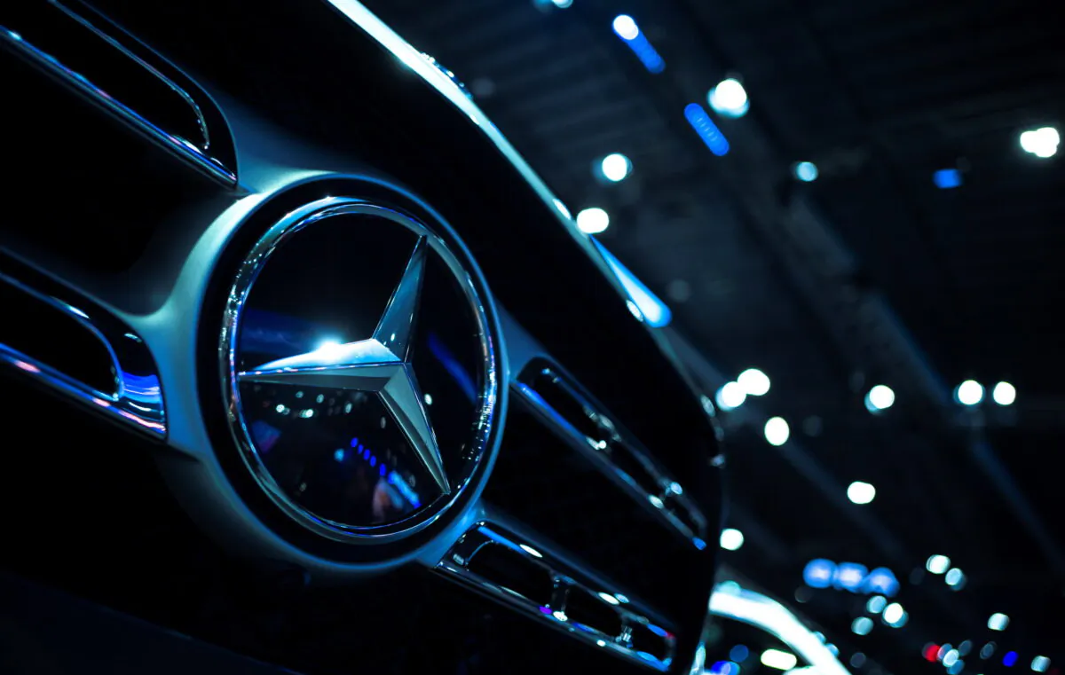 The Mercedes-Benz logo is seen at the 43rd Bangkok International Motor Show, in Bangkok, Thailand, on March 22, 2022. (Athit Perawongmetha/Reuters)