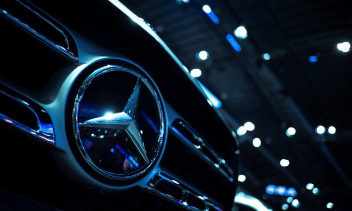 The Mercedes-Benz logo is seen at the 43rd Bangkok International Motor Show, in Bangkok, Thailand, on March 22, 2022. (Athit Perawongmetha/Reuters)