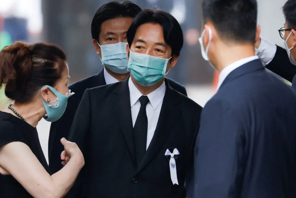 Taiwan's Vice President William Lai leaves after the funeral of the late former Japanese Prime Minister Shinzo Abe, who was shot while campaigning for a parliamentary election, at Zojoji Temple in Tokyo, Japan July 12, 2022. (Reuters/Issei Kato)