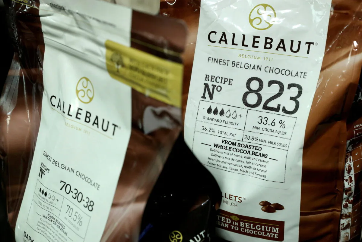 Products of chocolate and cocoa product maker Barry Callebaut are displayed during  the company's annual news conference in Zurich, Switzerland, on Nov. 8, 2017. (Arnd Wiegmann/Reuters)