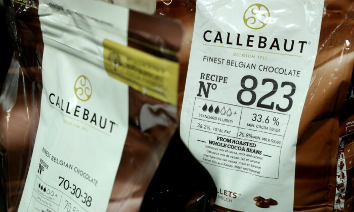 The products of Barry Callebaut, a chocolate and cocoa product maker, were exhibited at the company's annual press conference in Zurich, Switzerland, on November 8, 2017.  (ArndWiegmann / Reuters)