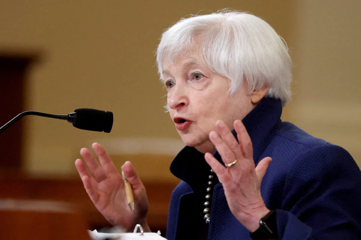 U.S. Treasury Secretary Janet Yellen testifies during a House Ways and Means Committee hearing on President Biden's proposed 2023 U.S. budget, on Capitol Hill, on June 8, 2022. (Jonathan Ernst/Reuters)