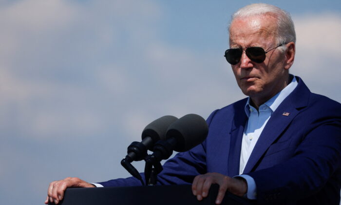 U.S. President Joe Biden delivers remarks on climate change and renewable energy at the site of the former Brayton Point Power Station in Somerset, Mass., on July 20, 2022. (Jonathan Ernst/Reuters)