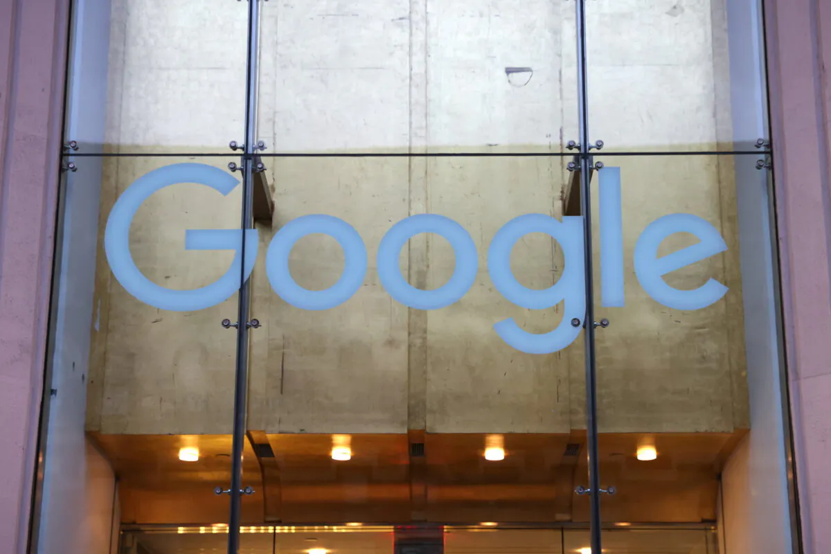 FILE PHOTO: The logo for Google LLC is seen at their office in Manhattan, New York City, New York, U.S., November 17, 2021. (Andrew Kelly/Reuters)