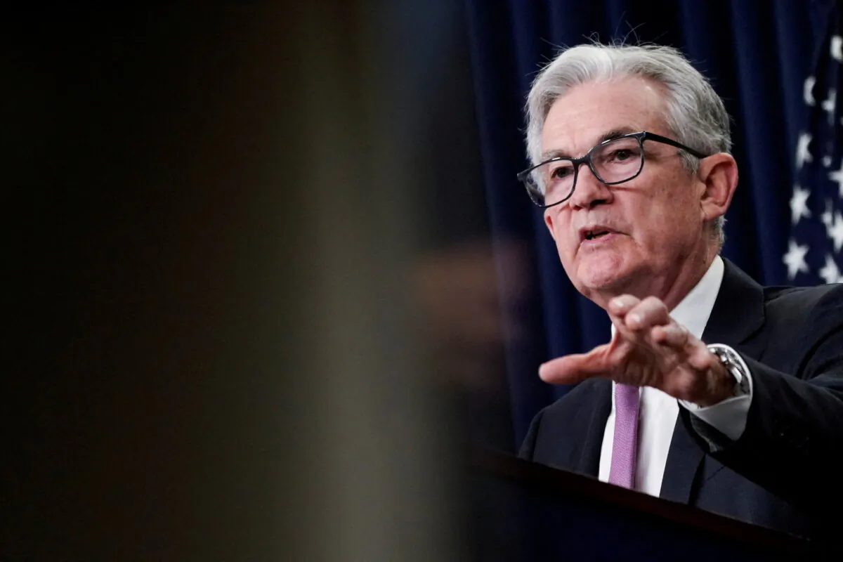 Federal Reserve Board Chairman Jerome Powell speaks during a news conference following a two-day meeting of the Federal Open Market Committee (FOMC) in Washington on July 27, 2022. (Elizabeth Frantz/Reuters) 