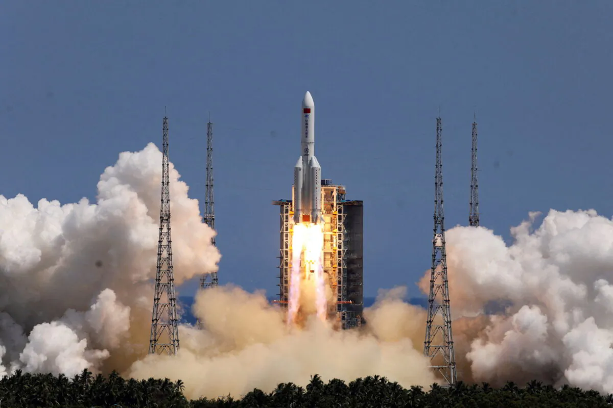 A Long March-5B Y3 rocket, carrying the Wentian lab module for China's space station under construction, takes off from Wenchang Spacecraft Launch Site in Hainan province, China, on July 24, 2022. (China Daily via REUTERS/File Photo)