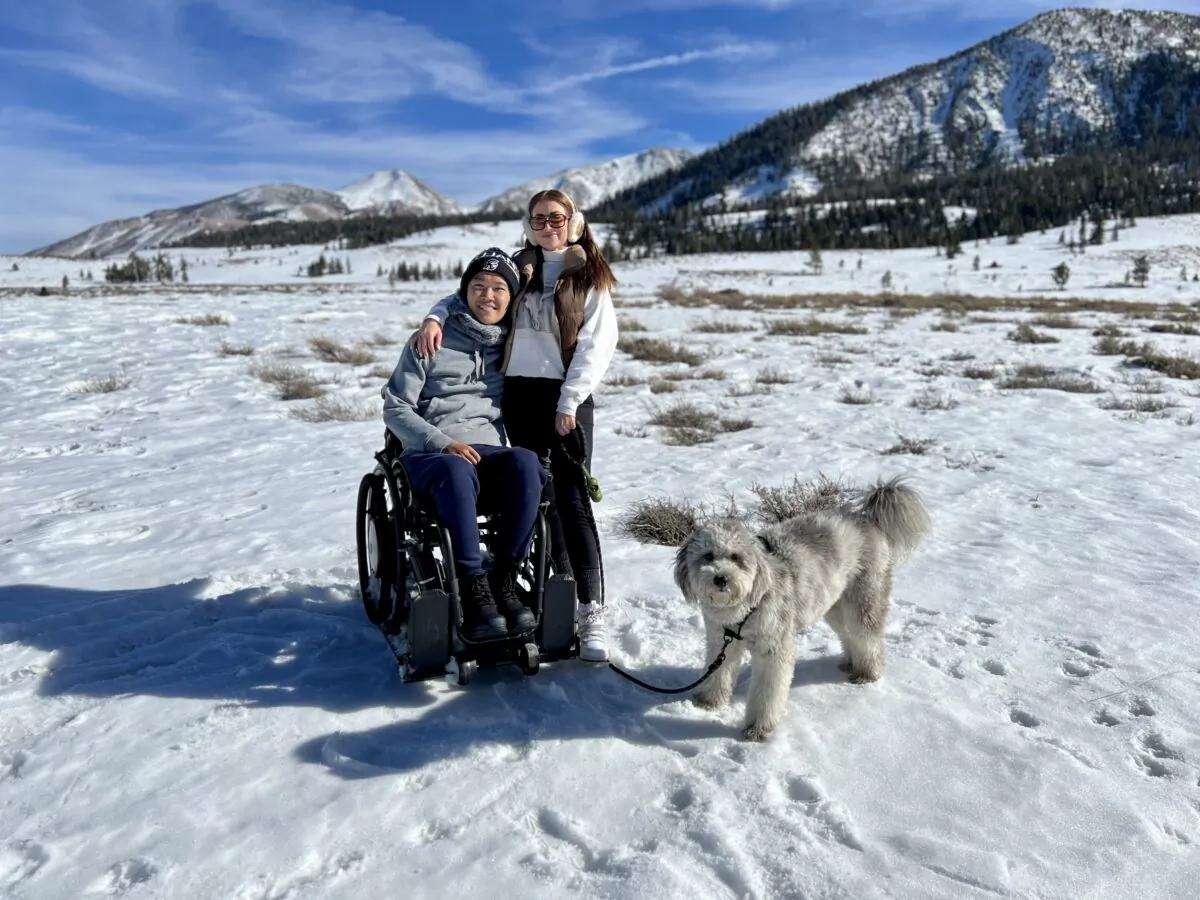 The couple on their trip to Mammoth Mountain, Calif., 2022. (Courtesy of Anthony and McKenna Zhang)