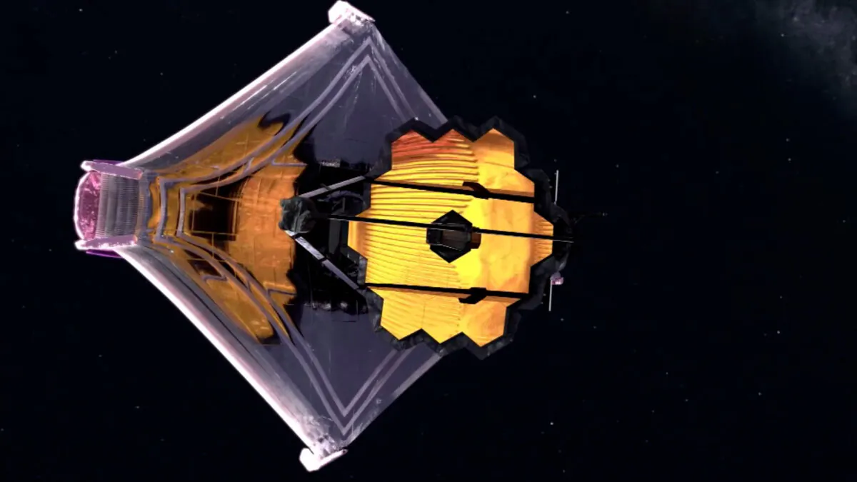An illustration of the James Webb Space Telescope in space. (NASA)