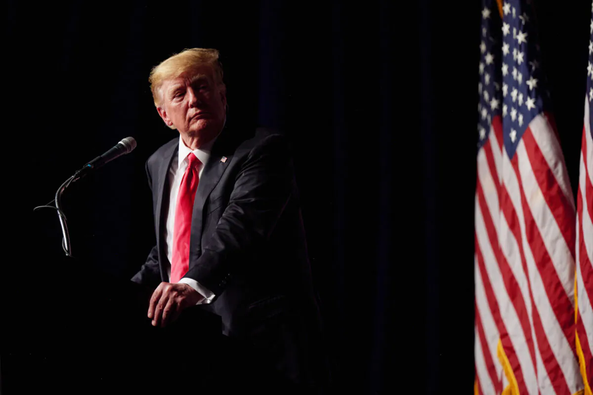 Former President Donald Trump speaks after a panel on policing and security at Treasure Island hotel and casino in Las Vegas, Nevada on July 8, 2022. (Bridget Bennett/Getty Images)