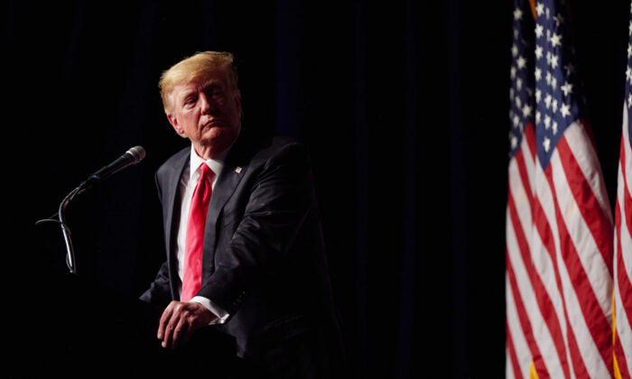 Former President Donald Trump speaks after a panel on policing and security at Treasure Island hotel and casino in Las Vegas, Nevada on July 8, 2022. (Bridget Bennett/Getty Images)