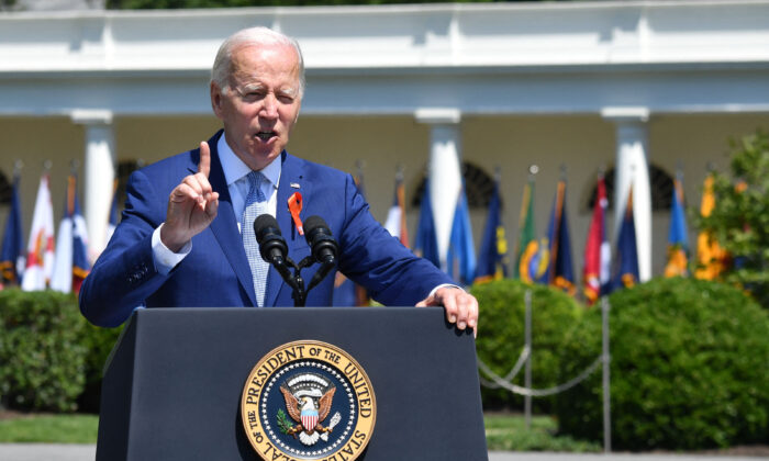 President Joe Biden speaks during an event commemorating the passage of the Safer Communities Act at the White House in Washington on July 11, 2022. (Nicholas Kamm/AFP via Getty Images)