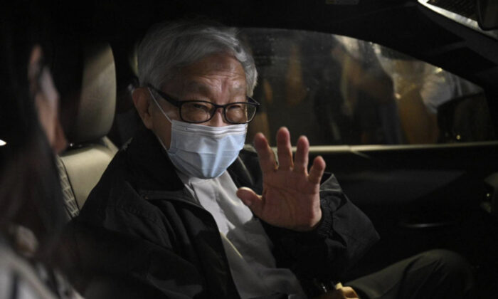 Cardinal Joseph Zen was released on bail after being arrested in May 11, 2022. (Yan Wu/The Epoch Times)