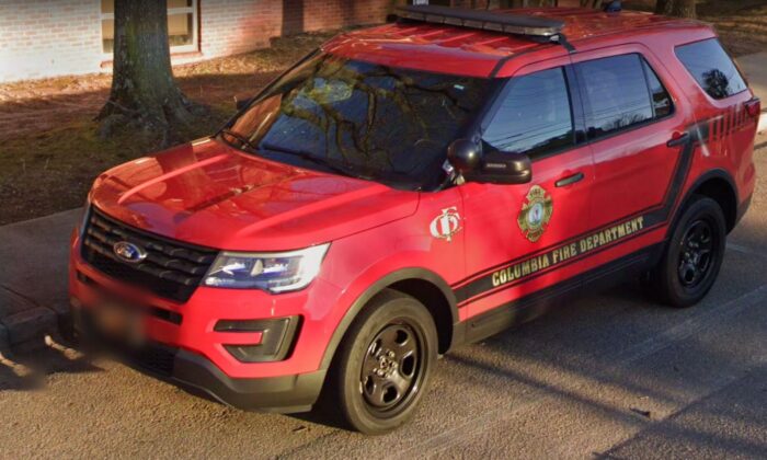 A Columbia Fire Department's vehicle in Columbia, S.C., in January 2022. (Google Maps/Screenshot via The Epoch Times)