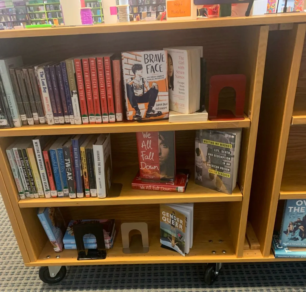 Books on a shelf in the Great Valley High School Library in Chester County, Penn. in 2022. (Courtesy of Fenicia Redman)  