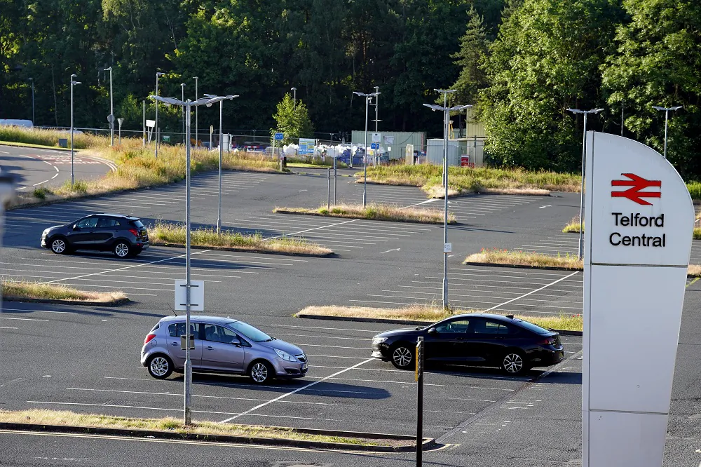 A general view of the car park at Telford Central Station in Shropshire, on June 21, 2022. (PA)