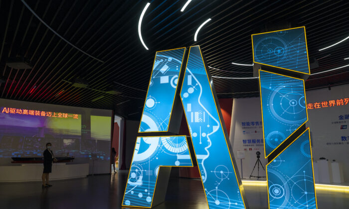 Cutting edge applications of artificial intelligence are seen on display at the Artificial Intelligence Pavilion of Zhangjiang Future Park during a state organized media tour in Shanghai, China, on June 18, 2021. (Andrea Verdelli/Getty Images)
