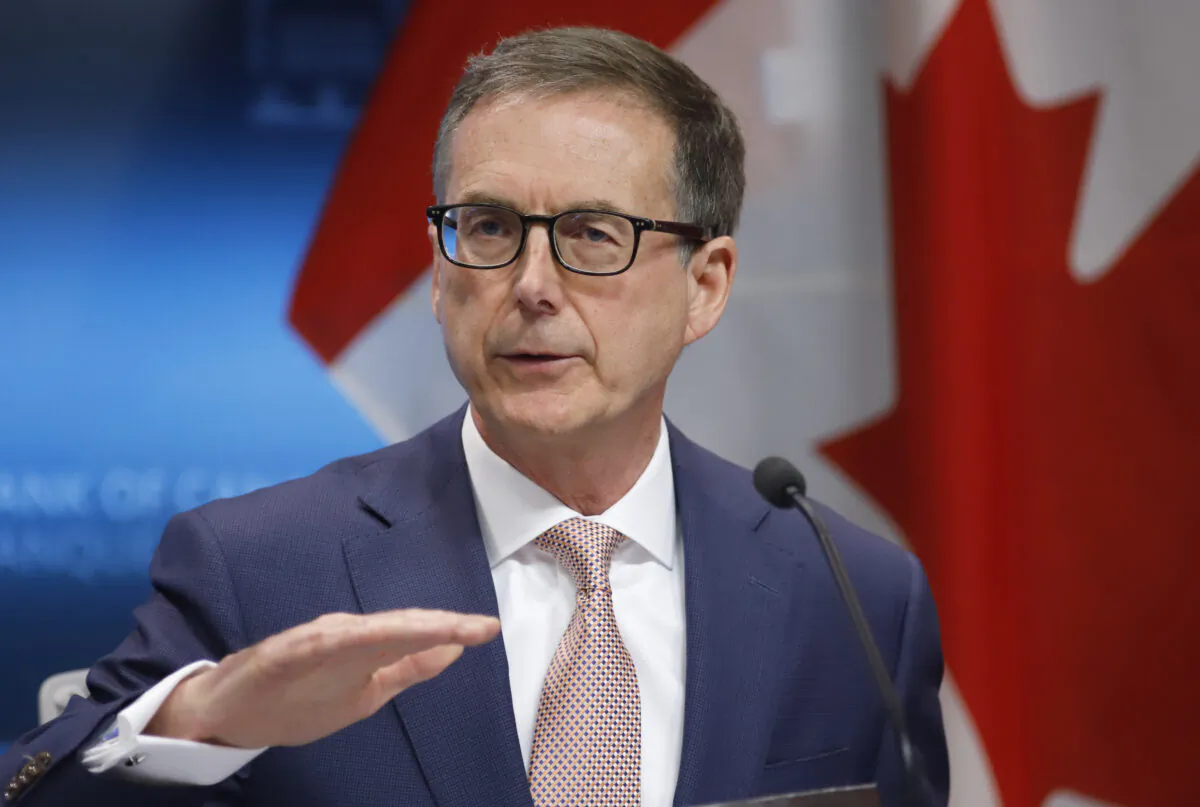 Governor of the Bank of Canada Tiff Macklem speaks at a press conference in Ottawa on June 9, 2022. (Patrick Doyle/The Canadian Press)