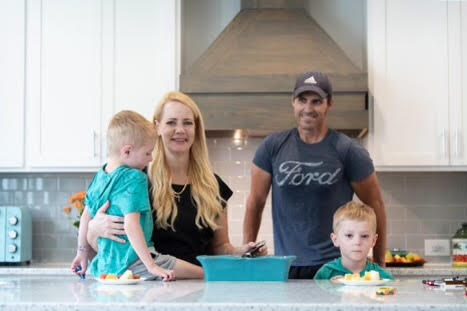 Christine Villaverde, mother of three and candidate for United States Congressional seat representing North Carolina, at home with he twin boys and her husband, JR.