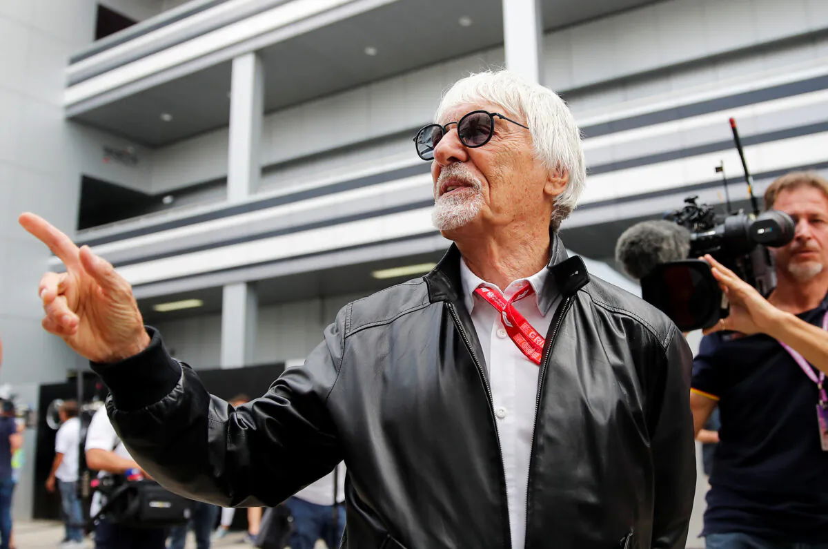 Bernie Ecclestone during practice at the Formula One Grand Prix of Russia at Sochi Autodrom in Sochi, Russia, on Sept. 29, 2018. (Maxim Shemetov/Reuters)