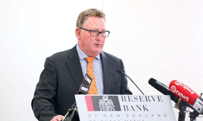 Reserve Bank Governor Adrian Orr speaks during a press conference at the Reserve Bank of New Zealand in Wellington, New Zealand, on March 16, 2020. (Hagen Hopkins/Getty Images)
