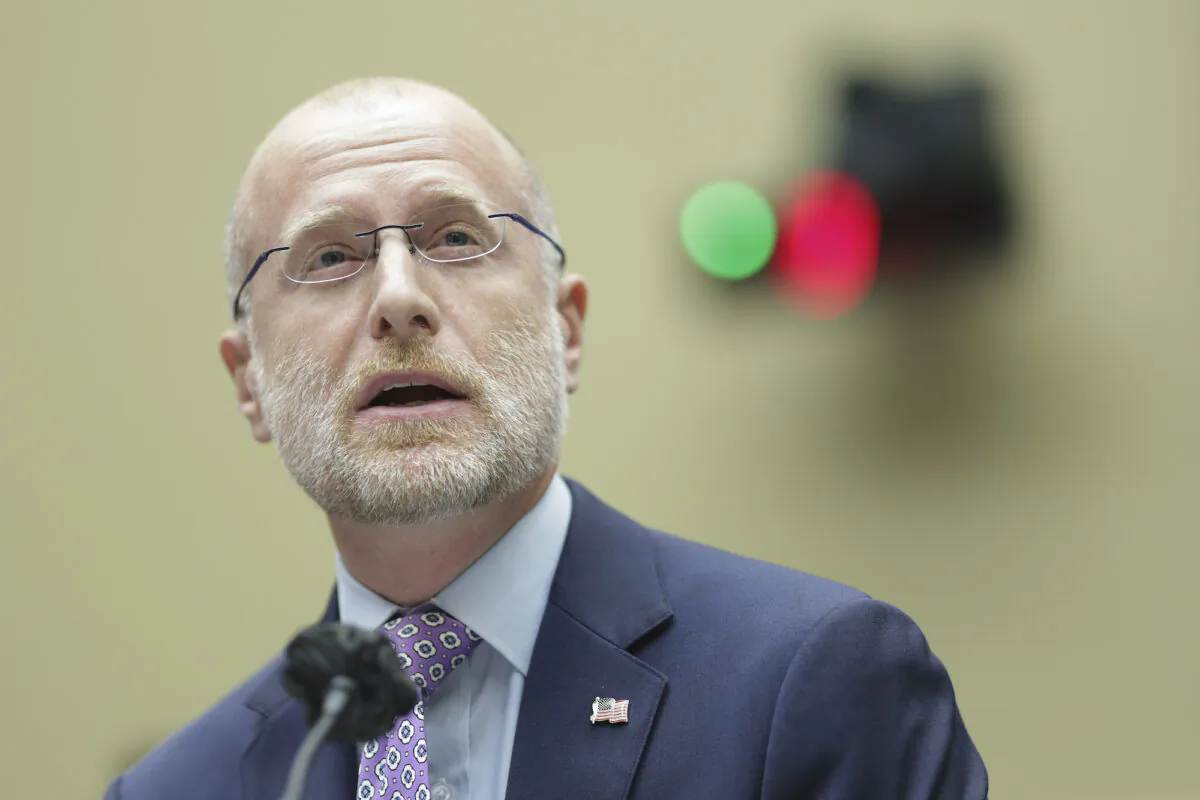 Brendan Carr, commissioner at the Federal Communications Commission, testifies during a House Energy and Commerce Committee Subcommittee hearing in Washington on March 31, 2022. (Kevin Dietsch/Getty Images)