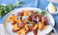 Roasted Sweet Potato with Ginger & Coriander