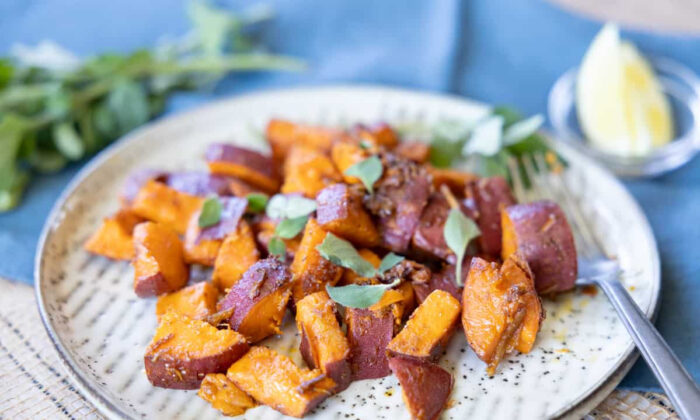 Roasted Sweet Potato with Ginger & Coriander (+Recipe)