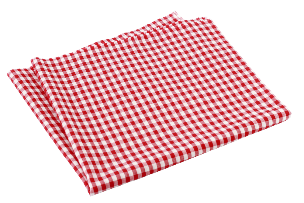 Scotch Tablecloth Pattern, Red-white on White Background.