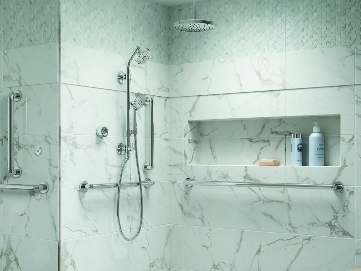 Custom shower stalls cost more than a standard stall, but you should end up with all the features you want. (Kohler/TNS)