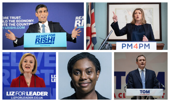 Conservative leadership candidates: (From top left, clockwise) Rishi Sunak, Penny Mordaunt, Tom Tugendhat, Kemi Badenoch, and Liz Truss. (PA Media)