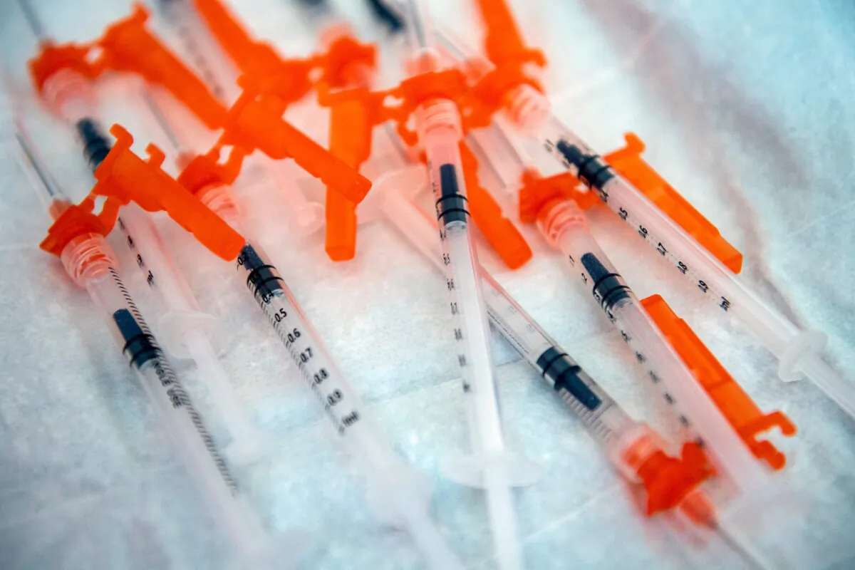 Syringes containing a COVID-19 vaccine in Needham, Mass., on June 21, 2022. (Joseph Prezioso/AFP via Getty Images)