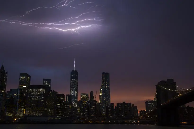 Lightning strikes above the Manhattan skyline after a summer storm in New York in 2014.
(Photo credit: Reuters)