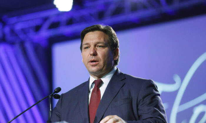 Florida Gov. Ron DeSantis speaks during an event at the Tampa Marriott Water Street on July 15, 2022. (Octavio Jones/Getty Images)