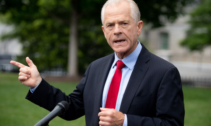 Then-White House Trade Advisor Peter Navarro speaks to the press outside of the White House in Washington, on June 18, 2020. (Saul Loeb/AFP via Getty Images)