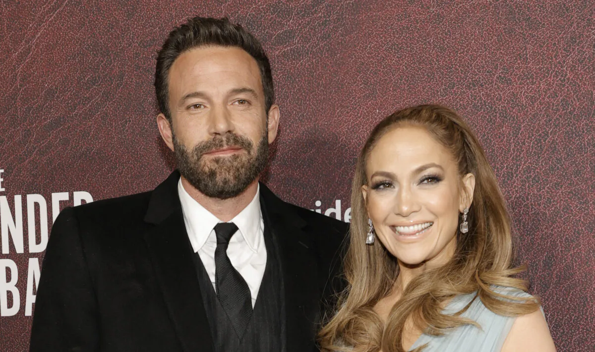 Ben Affleck (L) and  Jennifer Lopez attend the Los Angeles premiere of Amazon Studio's "The Tender Bar" at TCL Chinese Theatre in Hollywood, Calif., on Dec. 12, 2021. (Amy Sussman/Getty Images)