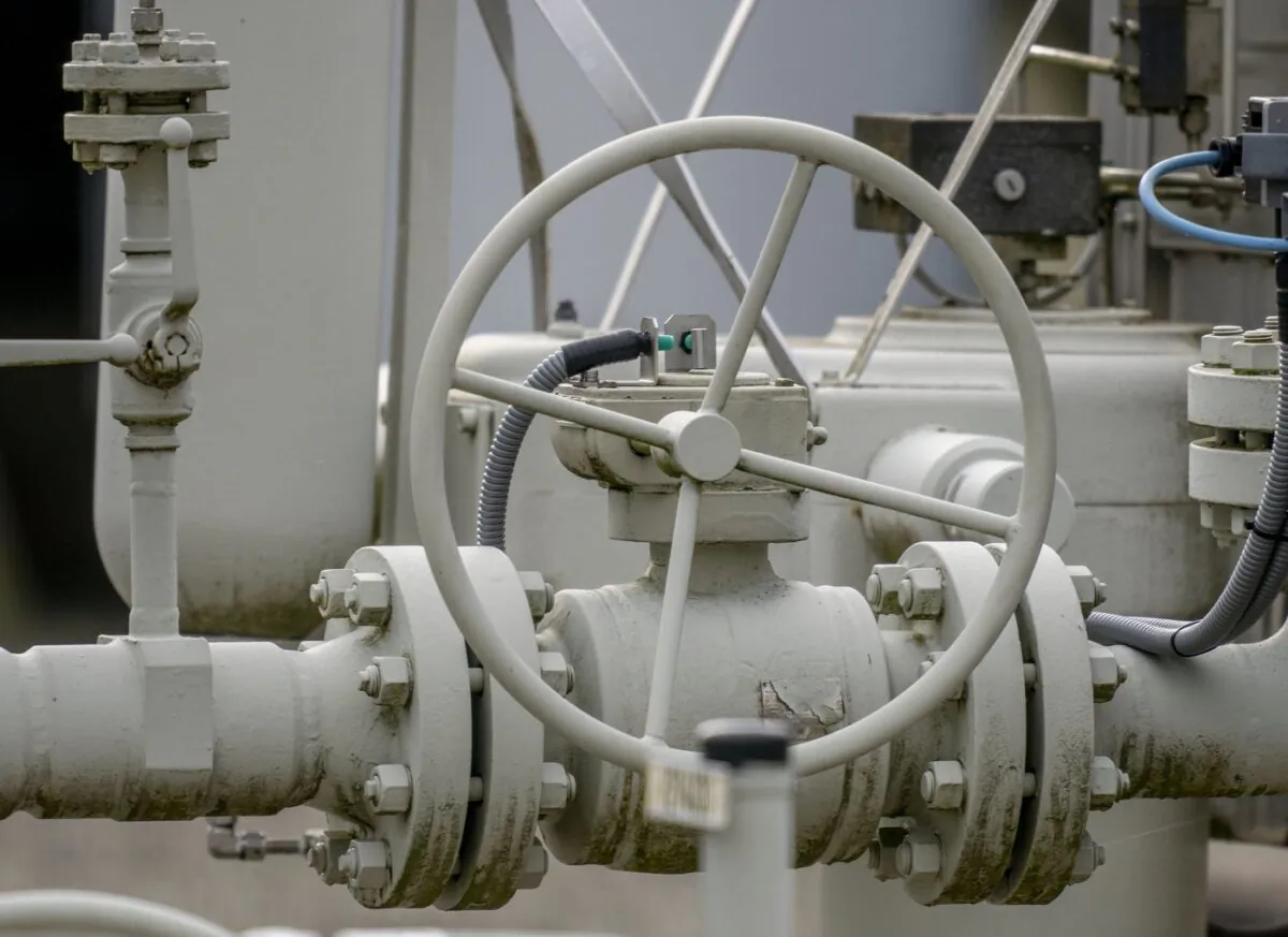 Pipes of the gas storage plant Reckrod are pictured near Eiterfeld, central Germany, July 14, 2022, after the Nord Stream 1 pipeline was shut down due to maintenance. (The Canadian Press/AP/Michael Probst)