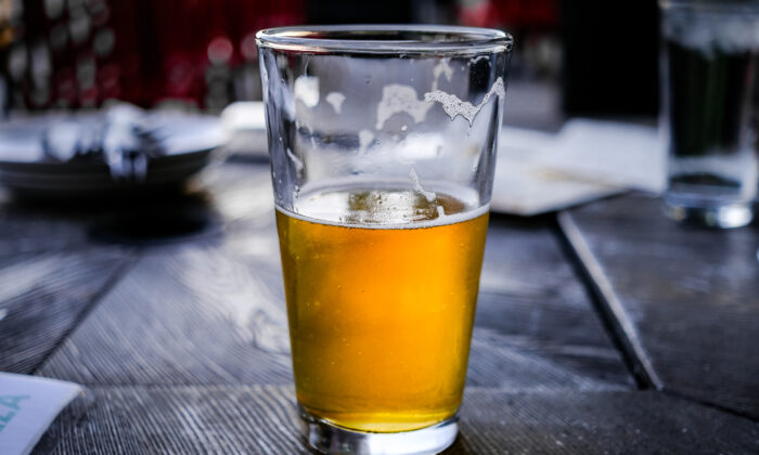 A glass of craft beer in Cypress, Calif., on July 9, 2022. (John Fredricks/The Epoch Times)