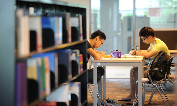 Medical students studying in the library at Newcastle University's medical school in Nusajaya, Malaysia, on Nov. 15, 2013. (Roslan Rahman/AFP via Getty Images)