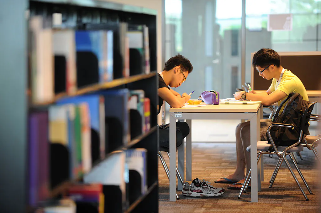 Medical students studying in the library at Newcastle University's medical school in Nusajaya, Malaysia, on Nov. 15, 2013. (Roslan Rahman/AFP via Getty Images)