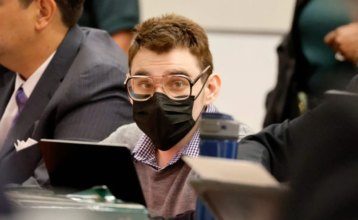 Marjory Stoneman Douglas High School shooter Nikolas Cruz during the penalty phase of his trial at the Broward County Courthouse in Fort Lauderdale, Fla., on July 18, 2022. (Carline Jean/Pool/AFP via Getty Images)