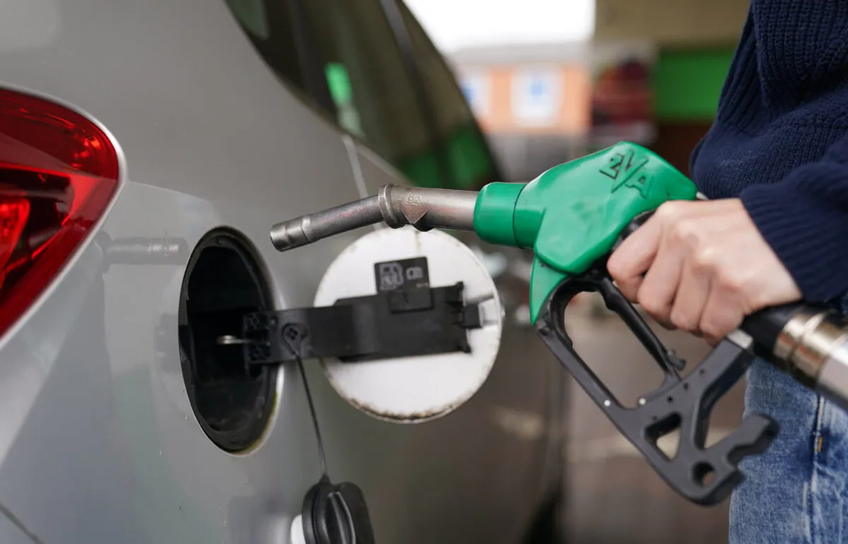 An E10 petrol pump at a petrol station on Sept. 1, 2021. (PA Media)