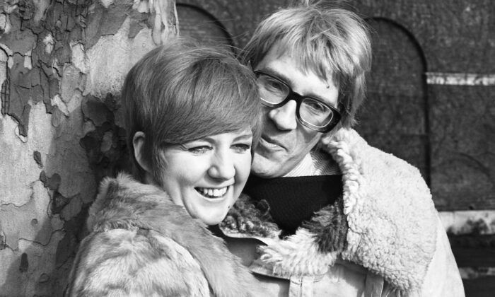 British pop singer Cilla Black and actor David Warner are pictured at the Duke of York's Barracks in Chelsea, London on Jan. 19, 1967. (AP Photo)